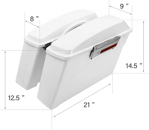 Miniatura 2 de Alforjas rígidas con soportes de conversión cromados para Harley Davidson 1984-2017 Softail Modelos FLST FLSTC FLSTF FLSTN FLSTS modelos Blanco