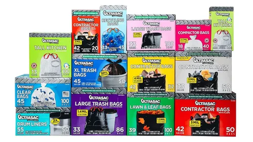 Miniatura 7 de Ultrasac UL-39586BK UL-39586BK - Bolsas de basura negras resistentes de 39 x 58 pulgadas, paquete de 15 unidades, para contratistas, construcción e