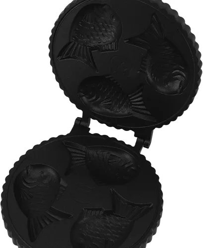Miniatura 7 de Ciciglow Taiyaki - Molde para hacer panqueques en forma de pez, doble sartén, negro, 16.5 in x 7.7 in