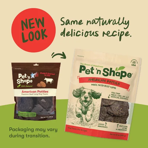 Miniatura 3 de Pet 'n Shape All American Beef Lung Patties - Golosinas para perros, fabricadas y obtenidas en los Estados Unidos, bolsa de 1 libra