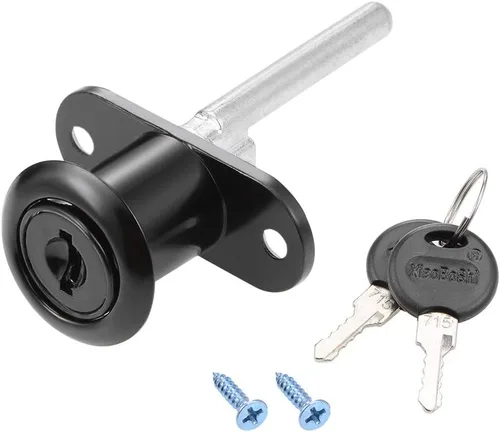 uxcell Cerradura del émbolo del gabinete del armario del escritorio del cajón, diámetro del cilindro de 5/8" longitud del cilindro 13/16",