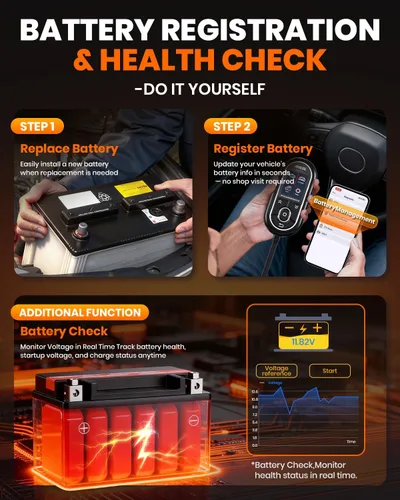 Miniatura 3 de ANCEL BD330 OBD2 Escáner Bluetooth (Actualizado BD310 para BMW) Herramienta de diagnóstico de sistema completo con registro de batería, función