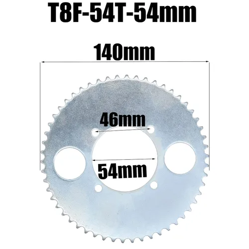 Miniatura 2 de Piñón trasero T8F 54T, piñón trasero de 2.126 in, mini Moto ATV Quad Dirt Pit Pocket Bike Cross 47cc 49cc piezas (T8F-54T-2.126 in)