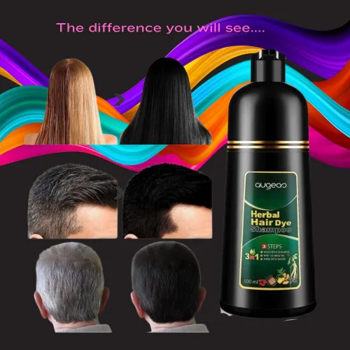 Miniatura 5 de Champú instantáneo para teñir el cabello a base de hierbas para cabello gris, 16.9 onzas líquidas, para mujeres y hombres, champú de tinte negro 3