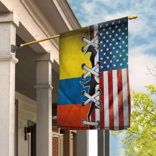 Miniatura 2 de Bandera de casa fabricada en Estados Unidos con partes colombianas con raíces colombianas (29.5 x 39.5 pulgadas), banderas de Estados Unidos