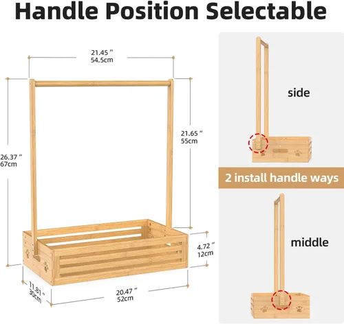 Miniatura 3 de BAMBOOHOMIE Perchero para Ropa de Bebé para Niños Pequeños, Perchero para Ropa de Mascotas con Caja de Almacenamiento y Barra Colgante Ajustable