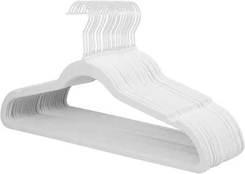 Miniatura 14 de ManGotree Perchas de terciopelo para abrigos, perchas antideslizantes de fieltro para trajes, colgador de ropa ultradelgado que ahorra espacio