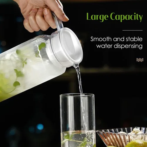 Miniatura 5 de Jarra acrílica de 16.9 fl oz/18 onzas, jarra de agua transparente con tapa, jarra de jugo irrompible, botella de agua fría para jugo casero, té
