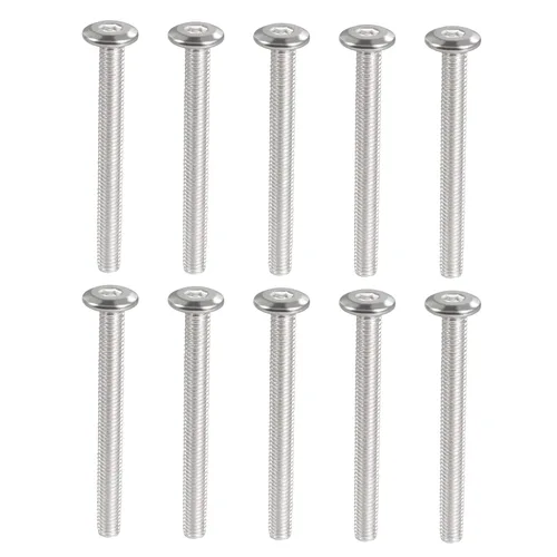 Bonsicoky 10 tornillos hexagonales de cabeza redonda plana M6-0.039 x 2.362 in, tornillos de conexión de acero inoxidable 304, tornillos para