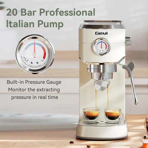 Miniatura 4 de Gevi Cafeteras comerciales para café expreso, máquina profesional de café con espumador de leche, máquinas de café expresso de acero inoxidable