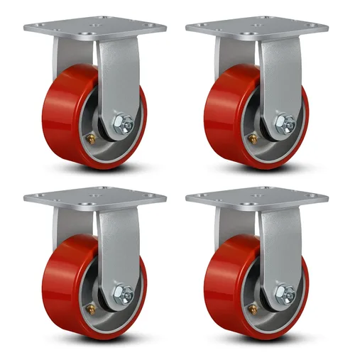 Miniatura 53 de Ruedas industriales de 4 x 2 pulgadas, ruedas resistentes, ruedas de poliuretano, capacidad de hasta 3200 libras. Uso para camión de plataforma