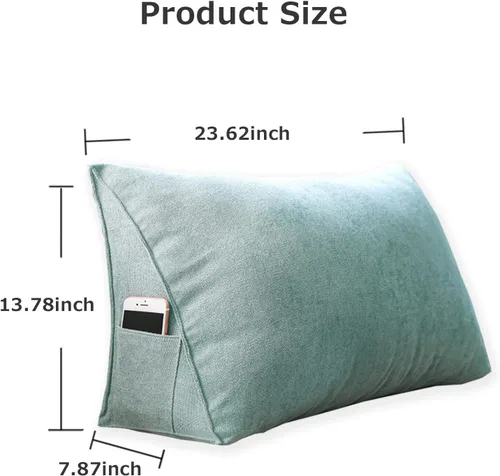 Miniatura 9 de Almohada de cabecera con protección de cintura, almohada de lectura, almohada triangular de cuña, cojín de espalda larga con funda extraíble
