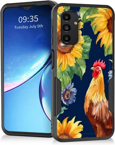 Miniatura 76 de Funda para Galaxy A14 5G, resistente de doble capa híbrida de policarbonato duro, goma suave, a prueba de golpes, funda protectora resistente