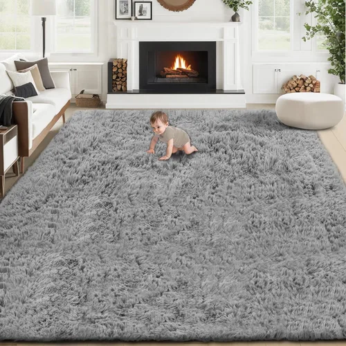 Miniatura 20 de Alfombra de pasillo 2x6 para dormitorio: Alfombras suaves de pelo largo lavables, pequeña alfombra de interior de felpa difusa para pasillo, junto a