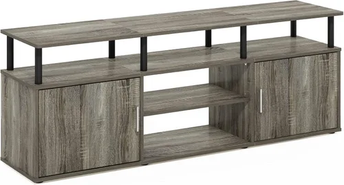 Miniatura 11 de Furinno - Soporte para centro de entretenimiento, para televisor de hasta 55 pulgadas, pino ámbar/negro