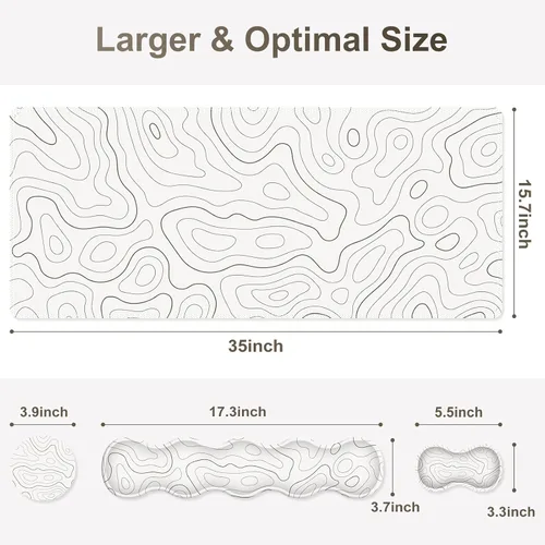 Miniatura 3 de Alfombrilla de mouse para juegos con soporte para muñeca de teclado, 4 en 1, alfombrilla de mouse con reposabrazos para teclado, alfombrilla