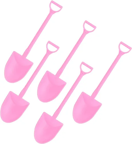 Miniatura 7 de Ouliget Cucharas con forma de pala, lindas cucharas de postre de plástico desechables, palas de cuchara de postre de helado, 100