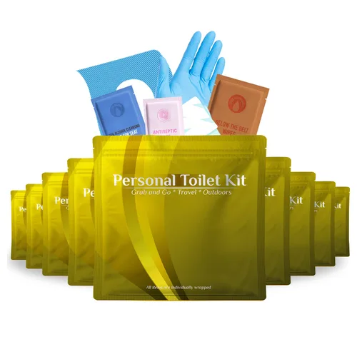 Miniatura 9 de Kit de inodoro personal para llevar, paquete de 10 (negro)