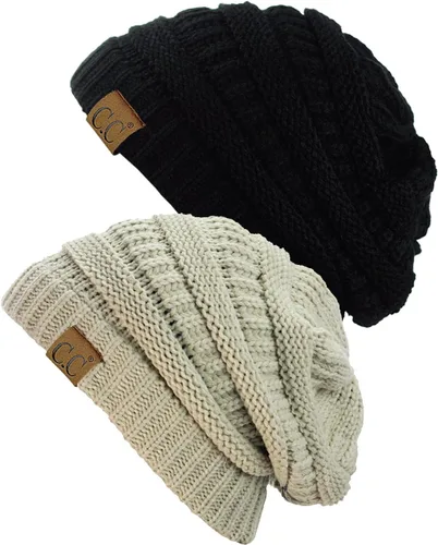 Miniatura 42 de Gorro a la moda de tejido suave abultado, cálido y elástico de C.C