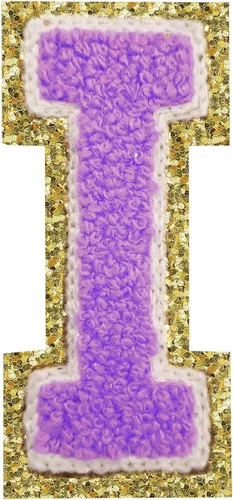 Miniatura 124 de Parches de letras termo-adhesivas de felpilla para chaquetas, parches de letras universitarias con brillantina para planchar en la letra azul A