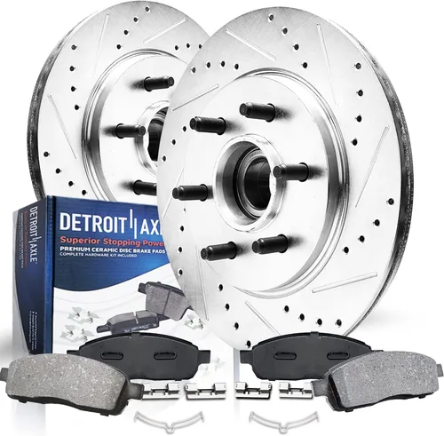 Miniatura 36 de Detroit Axle - Kit de freno delantero para Mercedes-Benz C350e GLC300 2016-2018, E300 2017, E350 2020-2022, frenos de disco perforados y ranurados