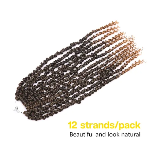 Miniatura 5 de Pelo de Passion Twist – Cabello de ganchillo de 18 pulgadas para mujer, 8 paquetes de cabello rizado pretrenzado de ganchillo Passion Twists T27.