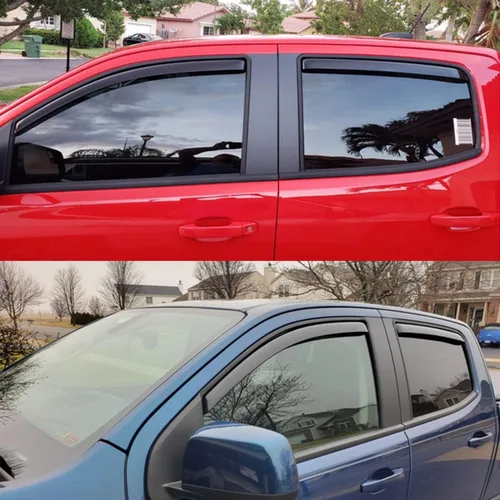 Miniatura 5 de Lightronic Visera de ventana de ventilación automática con clip extra duradera, compatible con Chevrolet Colorado y GMC Canyon 2015-2022, cabina