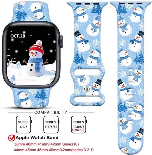 Miniatura 8 de Bandas de reloj de vacaciones compatibles con Apple Watch para mujeres y hombres de 38mm 40mm 41mm 42mm 44mm 45mm 46mm 49mm, para iPhone, iWatch