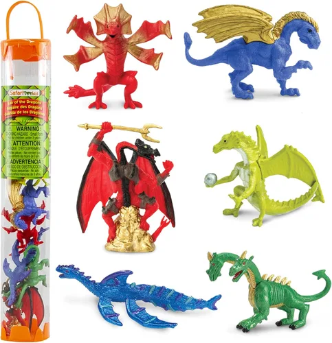 Safari Ltd. Lair Of The Dragons Collection 2 Designer Toob - 6 figuras de dragón en miniatura para juegos temáticos de fantasía, niños, niñas y