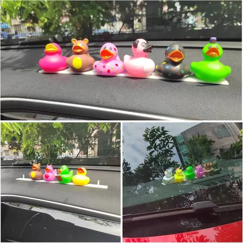 Miniatura 3 de 1 soporte de pato para tablero de Jeep con tapones de goma y plástico, desechable capaz de contener hasta 6 patos, ideal para mostrar regalos