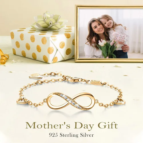 Miniatura 9 de Billie Bijoux Pulsera ajustable de plata de ley 925 con símbolo de amor infinito infinito para mujer