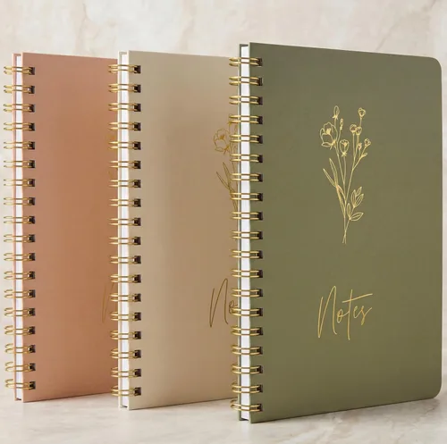 ZICOTO Set de 3 Cuadernos de Espiral Estéticos para Mujeres - Lindo Diario/Cuaderno de 7x5 con Páginas Rayadas de Regla Universitaria - Suministros