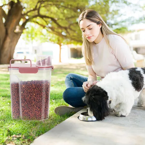 Miniatura 7 de LEAWALK Recipiente hermético de almacenamiento de alimentos para perros y gatos de 5 libras con boquilla grande mejorada, sin BPA, recipientes