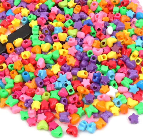 Miniatura 27 de 1000 piezas Cuentas de pony de 9 mm Turquesa Cuentas de plástico Barril de Turquesa para Pulsera, Cuentas de pelo para Trenzas, Llavero, Fabricación