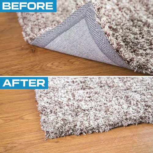 Miniatura 3 de Paquete de 8 agarradores para alfombras para suelos de madera dura y azulejos: cinta reutilizable de doble cara para alfombra. Cinta antideslizante