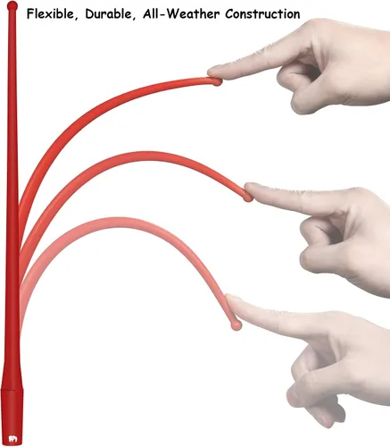 Miniatura 6 de ONE250 Antena flexible de 13 pulgadas, compatible con GMC Sierra (2000-2024), Canyon (2015-2024), Acadia (2007-2019), Terrain (2010-2017), Yukon Rojo
