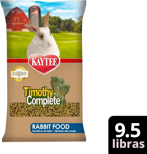 Miniatura 11 de Kaytee Timothy - Alimento completo para conejos, fabricado con heno Timothy, alto en fibra, apoya la salud dental y la digestión, 9.5 libras