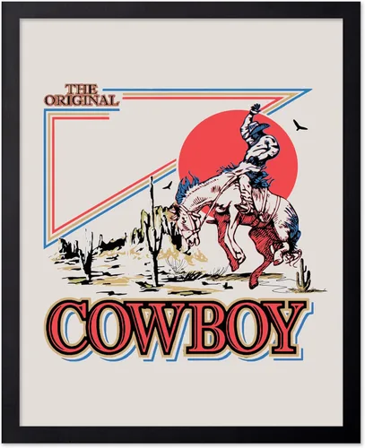 Miniatura 34 de Poster Master Póster de Rodeo marrón – Estampado retro de vaquero sobre caballo – Arte de vaquero – Arte occidental – Arte del salvaje oeste