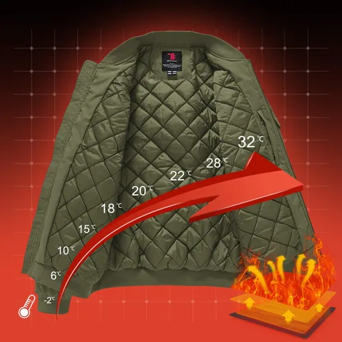 Miniatura 4 de Gopune - Chaqueta bomber para hombre, cortaviento, cálida, resistente al agua, rompevientos, abrigo de invierno, chaquetas acolchadas