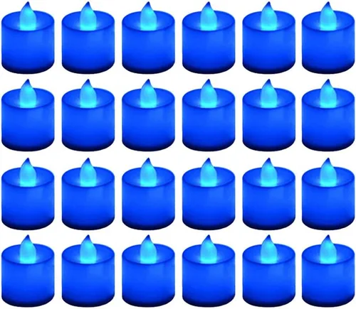 Bolsas luminarias para velas con diseño de sol, resistentes al fuego, para bodas, Halloween, cumpleaños, Año Nuevo, fiestas, cenas, eventos Azul