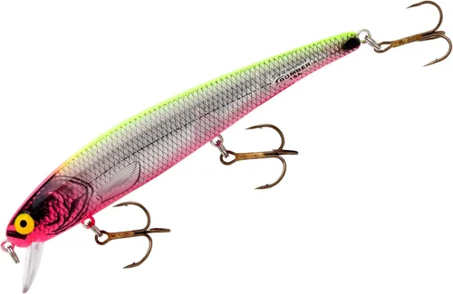 Miniatura 59 de Bomber Señuelos Long A Slender Minnow Jerbait Señuelo de Pesca Espalda negra con destello plateado