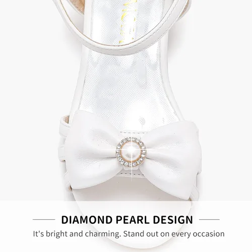 Miniatura 2 de LAURMOSA Sandalias para niñas, zapatos de vestir para bodas, fiestas, puntera abierta, tacones altos con purpurina para niños pequeños y grandes, B