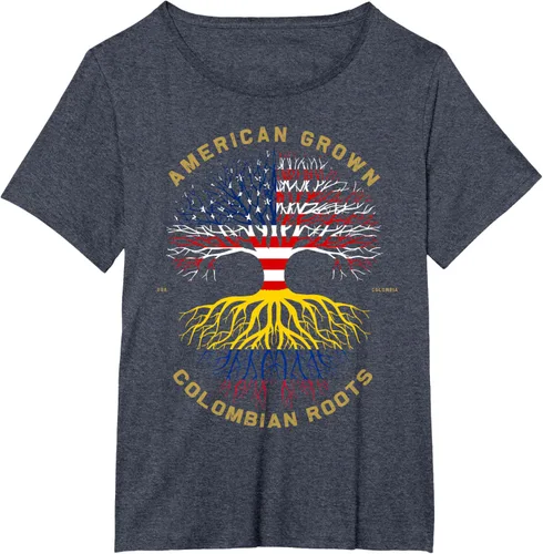 Miniatura 48 de Camiseta de regalo con la bandera de Estados Unidos con árbol de raíces colombianas