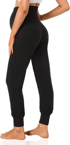 Miniatura 3 de V VOCNI Pantalones de maternidad para mujer, ropa deportiva de maternidad, pantalones deportivos elásticos sobre el vientre, pantalones de embarazo