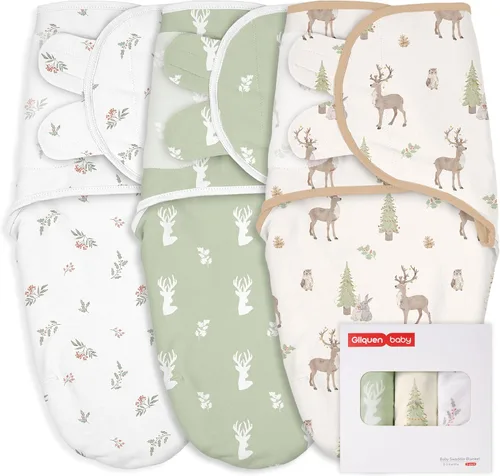 Miniatura 14 de GLLQUEN BABY Sacos de Dormir Envolventes Orgánicos para Recién Nacidos - Envolturas para Bebés de 0-3 Meses, Paquete de 3 Sacos Envolventes