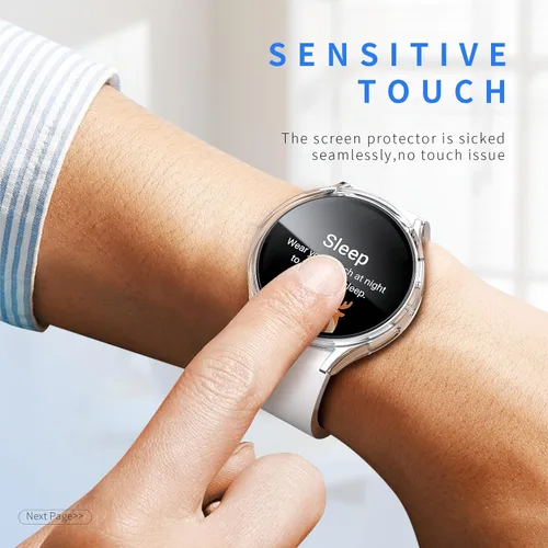 Miniatura 5 de Paquete de 6+6 para Samsung Galaxy Watch 7 Protector de Pantalla de 40mm, Funda de Parachoques de PC Duro con Película de Vidrio Templado Anti-Vaho