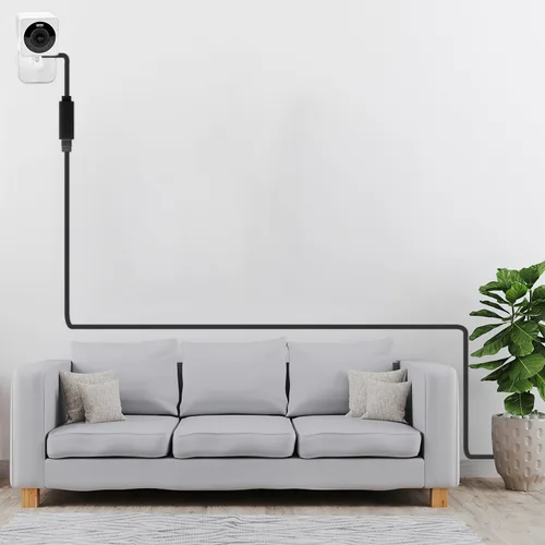 Miniatura 5 de Paquete de 2 cables de extensión de alimentación de 10 pies para WyzeCam, Wyze Cam v4/v3/OG/v3 Pro, WyzeCam Pan, WYZE Cam OG, KasaCam
