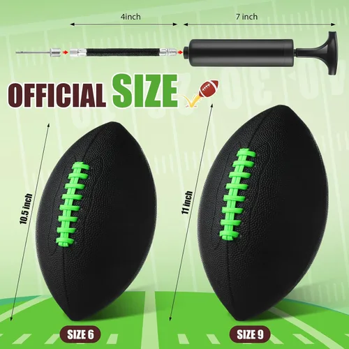 Miniatura 2 de Syhood Paquete de 12 balones de fútbol de cuero compuesto, tamaño oficial, fútbol inflable de cuero a granel con regulación de bomba, fútbol