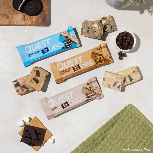Miniatura 7 de Quest Nutrition Barra de proteína de trozos de chocolate menta, alto en proteínas, bajo en carbohidratos, sin gluten, apto para ceto, 12