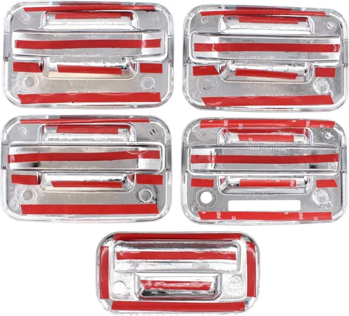 Miniatura 4 de NewYall Cubierta de manija de puerta exterior cromada con teclado y cubierta de portón trasero para Ford F-150 2004-2014 exterior delantera trasera